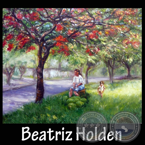 VENDEDORA DE SANDÍAS - Óleo de BEATRÍZ HOLDEN
